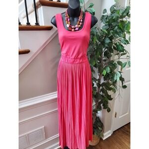 Calvin Klein Women's Pink Viscose Scoop Neck Sleeveless Long Maxi Dress Size S